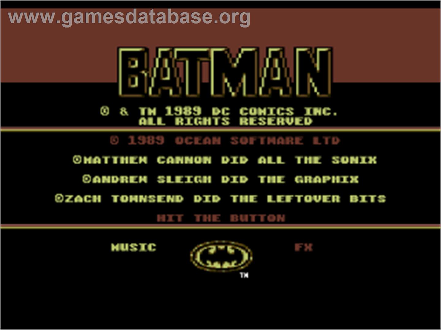 Batman: The Movie - Commodore 64 - Artwork - Title Screen