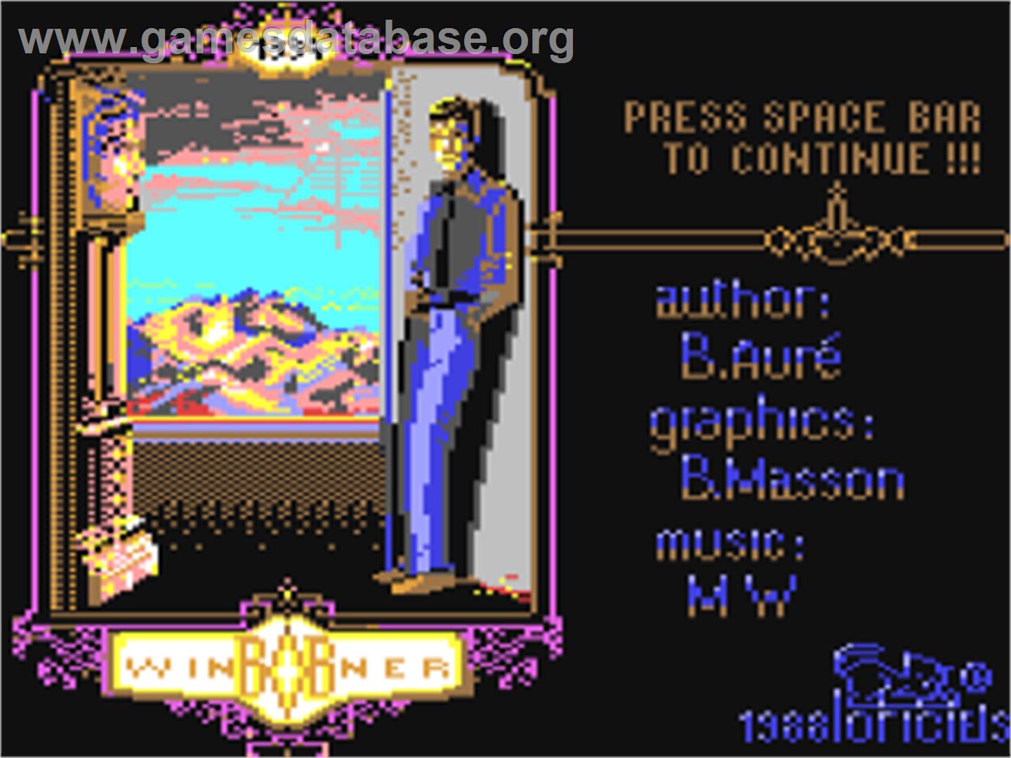 Bob Winner - Commodore 64 - Artwork - Title Screen