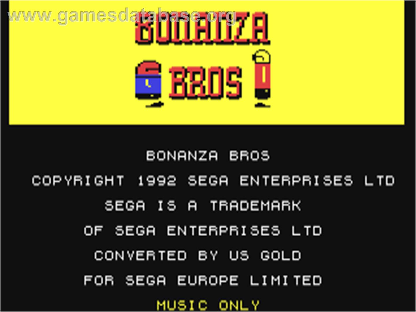 Bonanza Bros. - Commodore 64 - Artwork - Title Screen