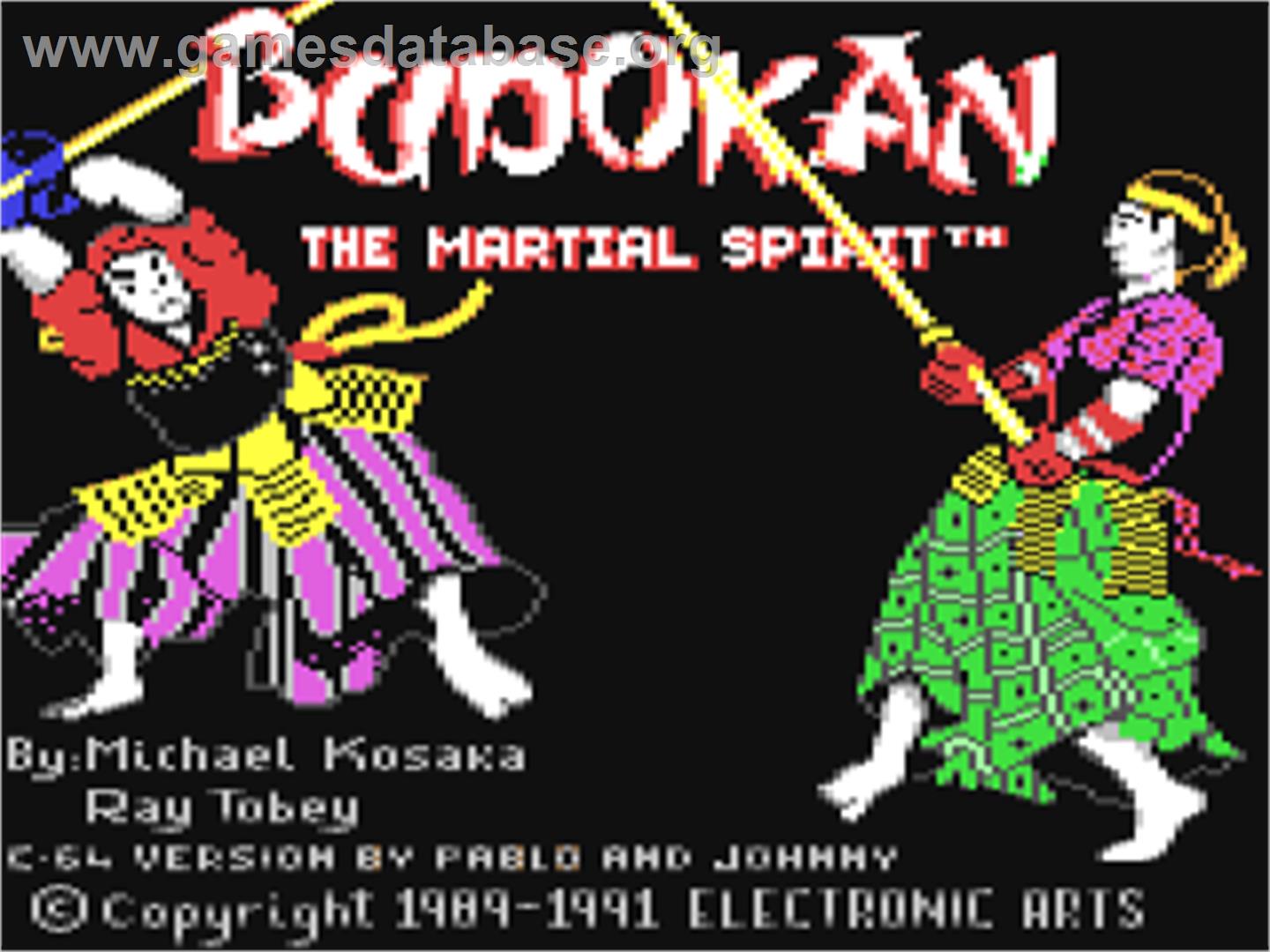 Budokan: The Martial Spirit - Commodore 64 - Artwork - Title Screen