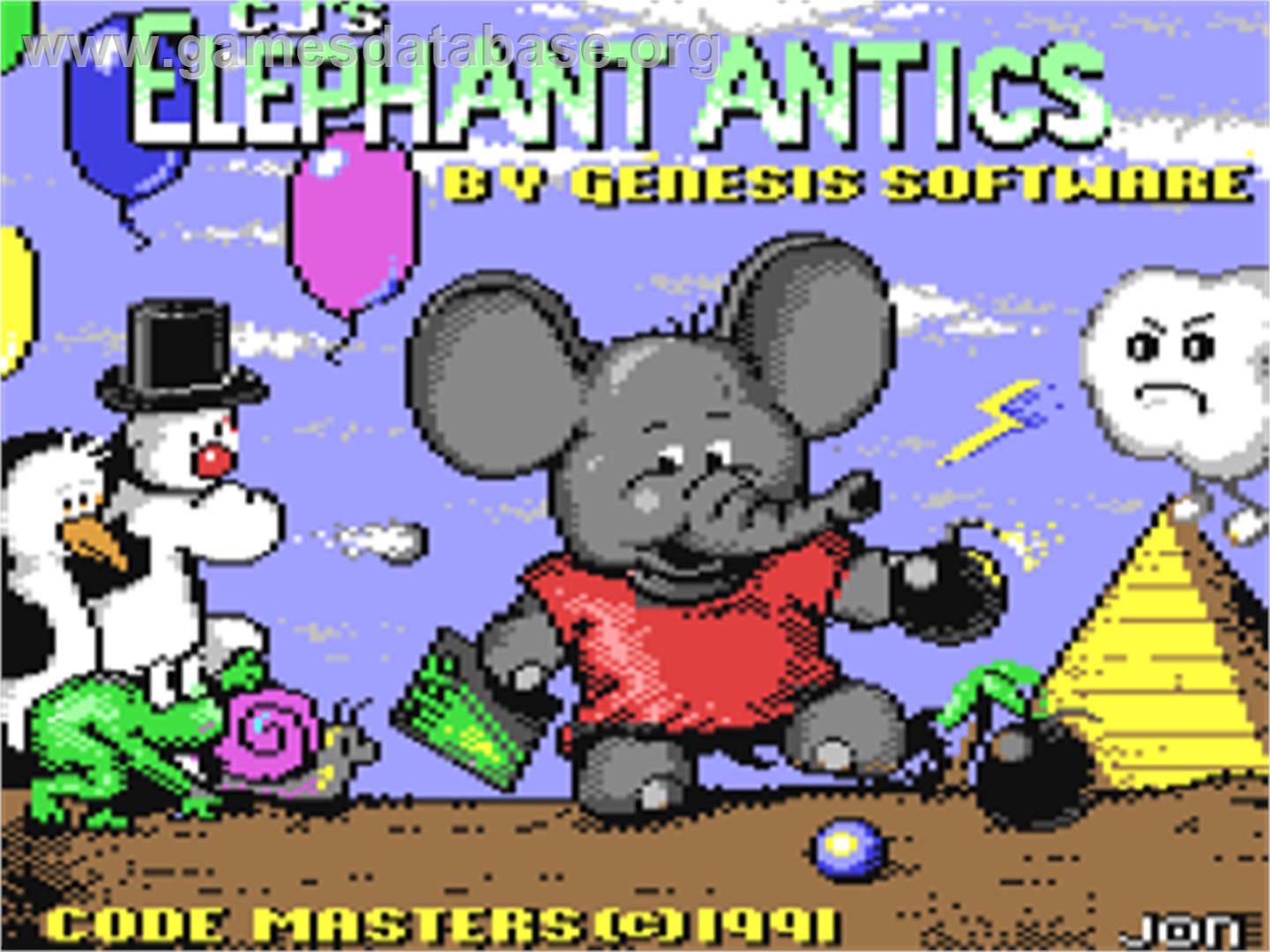 CJ's Elephant Antics - Commodore 64 - Artwork - Title Screen
