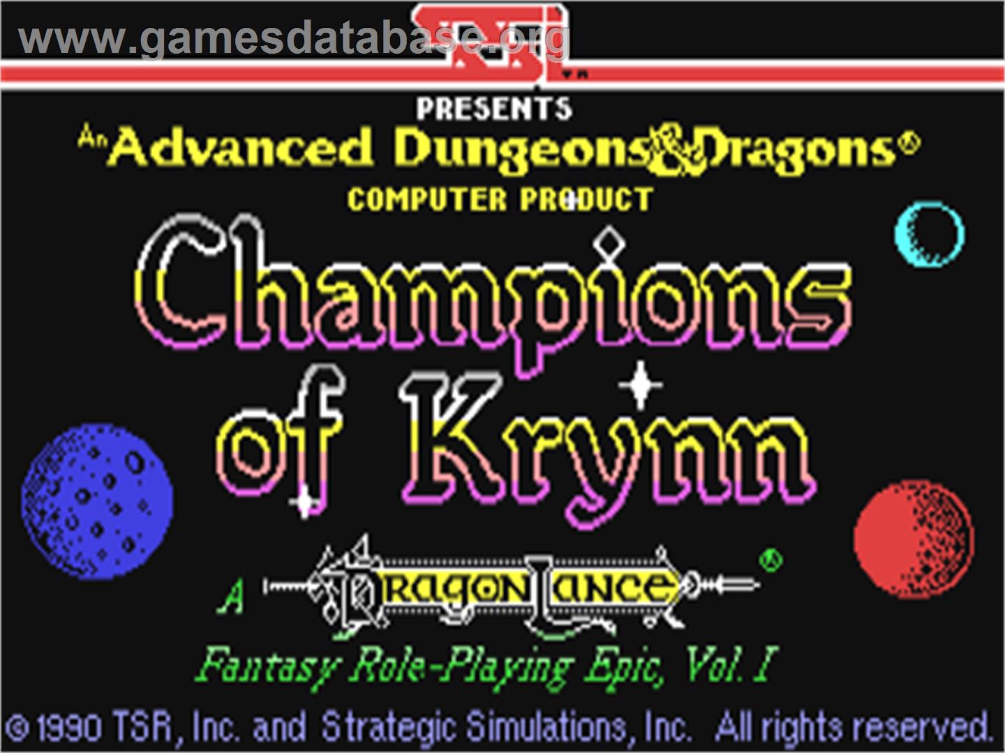 Champions of Krynn - Commodore 64 - Artwork - Title Screen