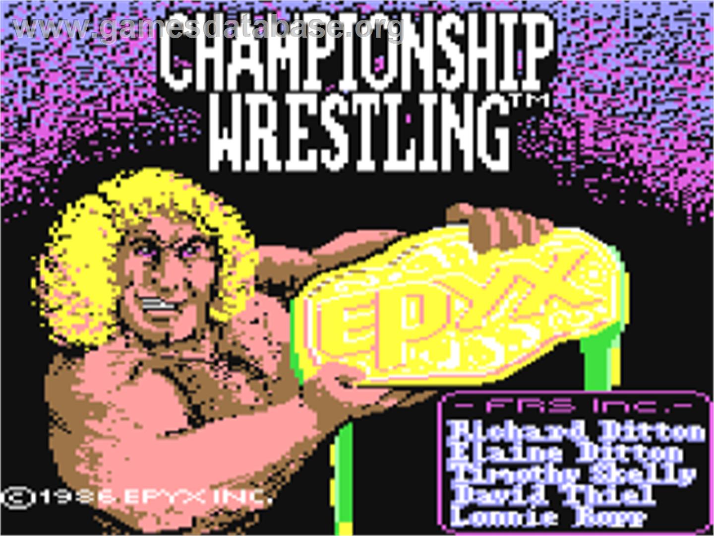 Championship Wrestling - Commodore 64 - Artwork - Title Screen
