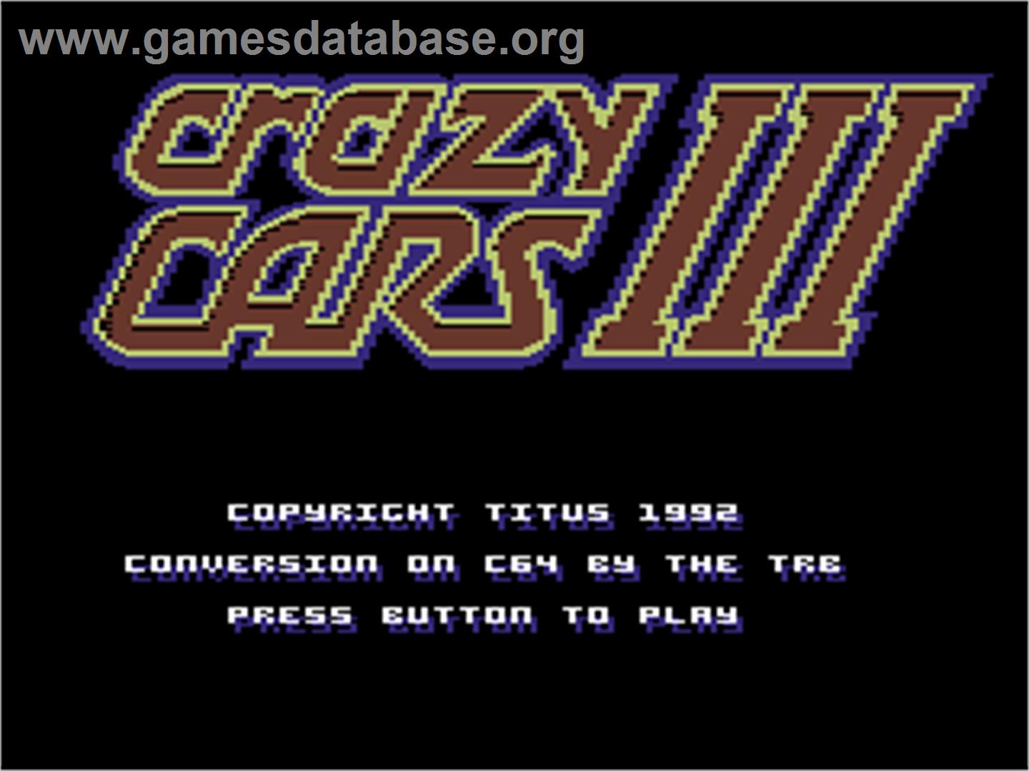 Crazy Cars III - Commodore 64 - Artwork - Title Screen