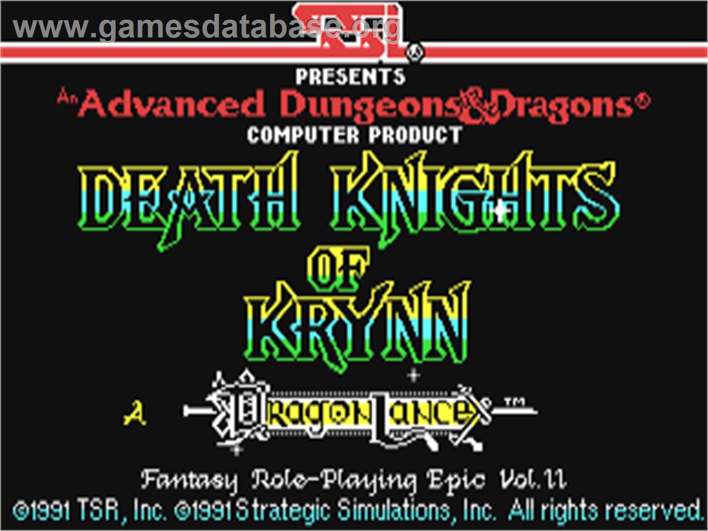 Death Knights of Krynn - Commodore 64 - Artwork - Title Screen