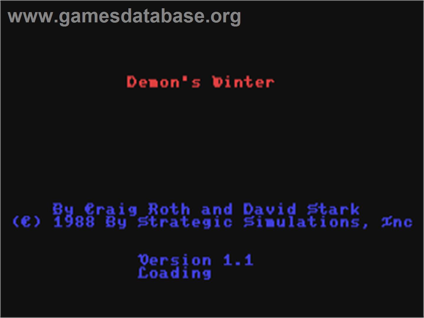 Demon's Winter - Commodore 64 - Artwork - Title Screen