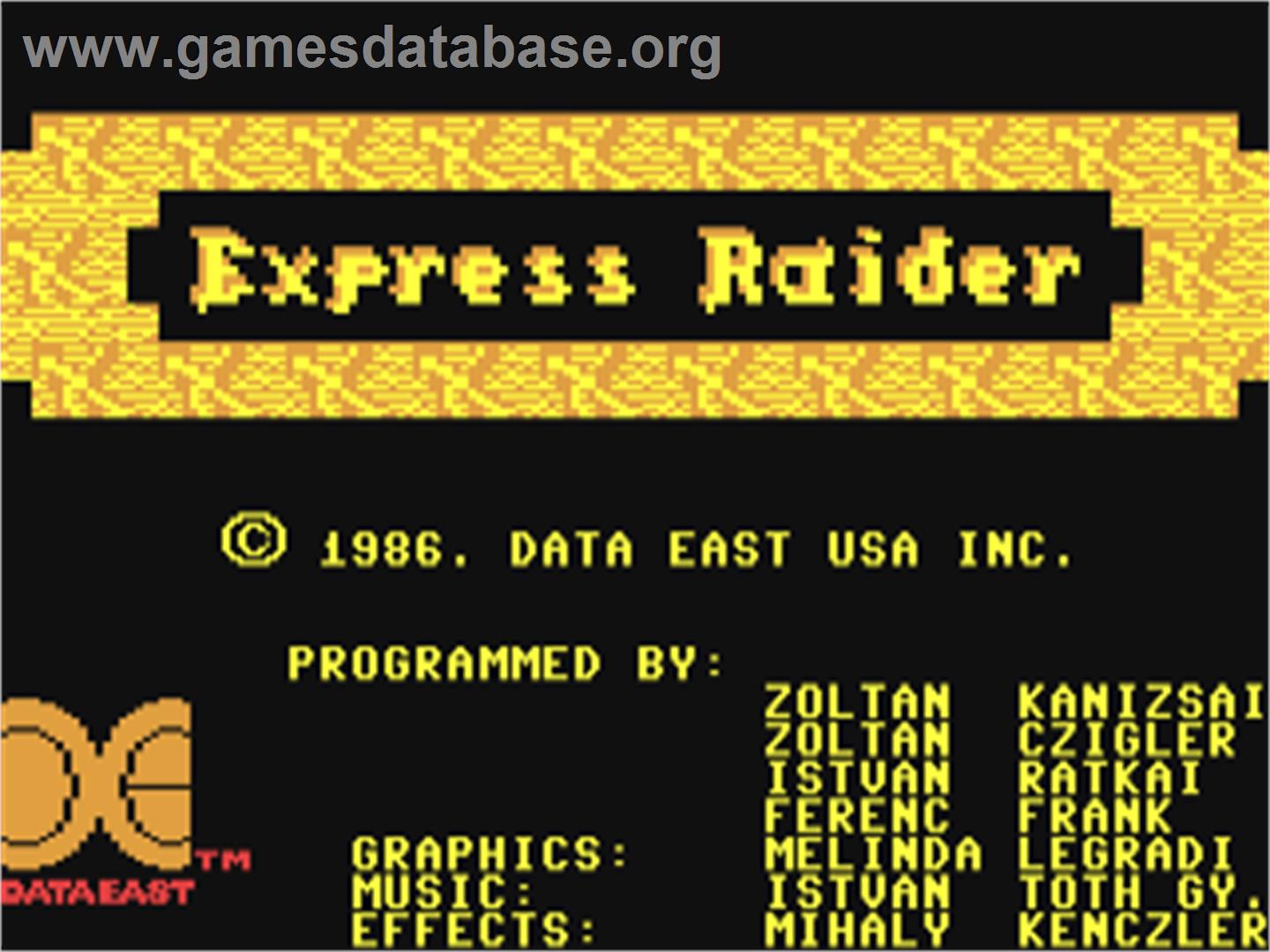 Express Raider - Commodore 64 - Artwork - Title Screen