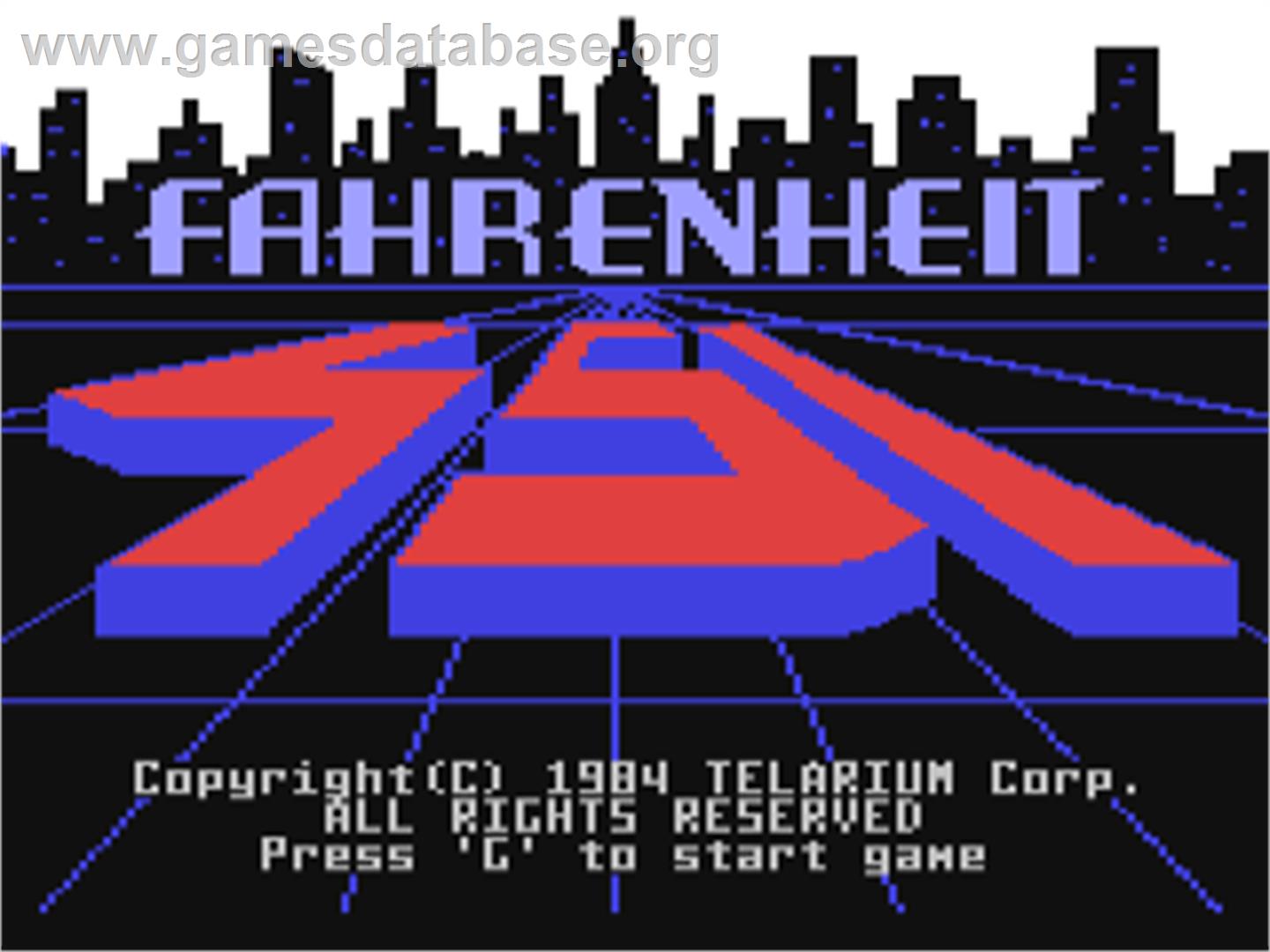 Fahrenheit 451 - Commodore 64 - Artwork - Title Screen
