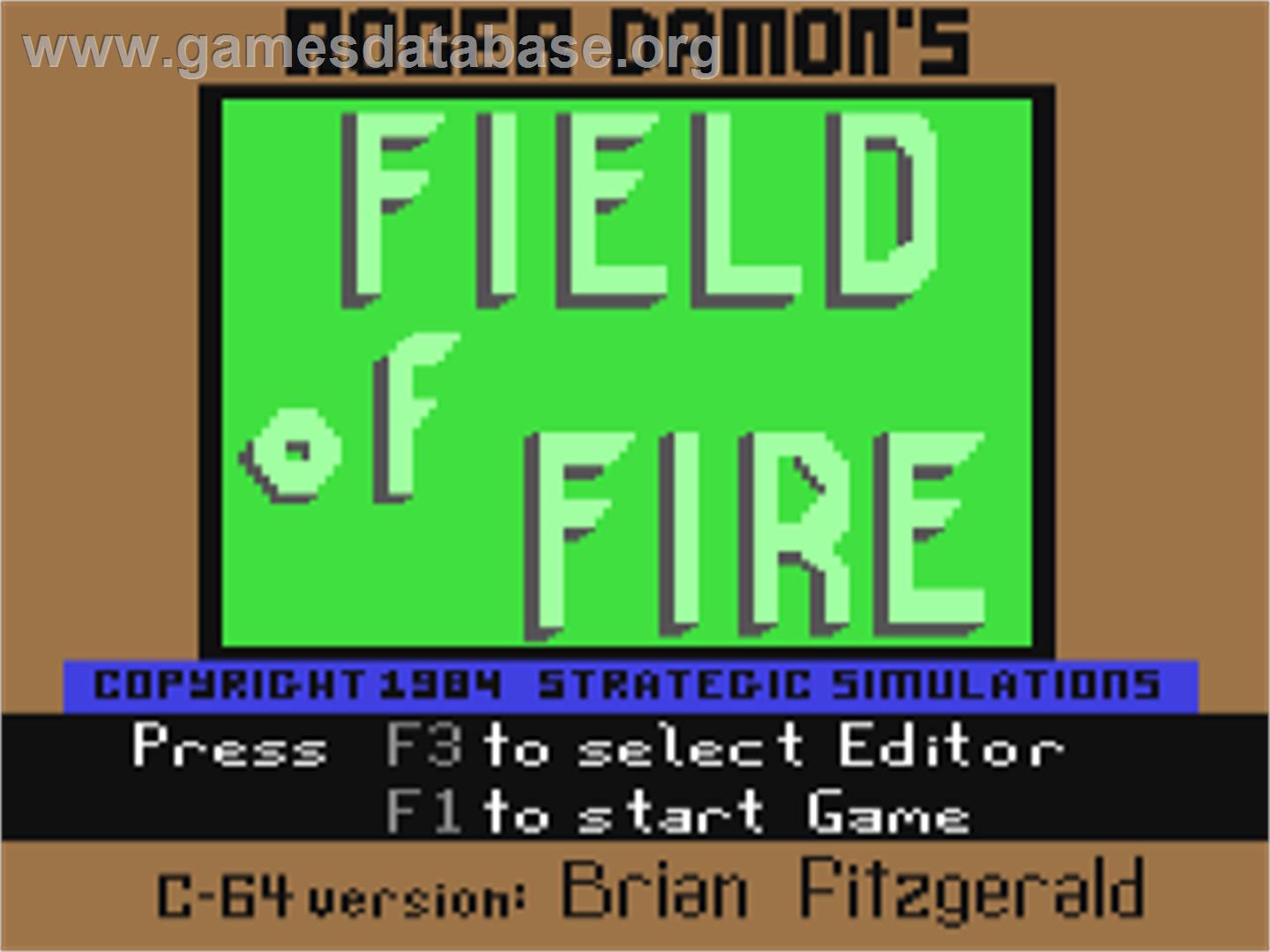Field of Fire - Commodore 64 - Artwork - Title Screen
