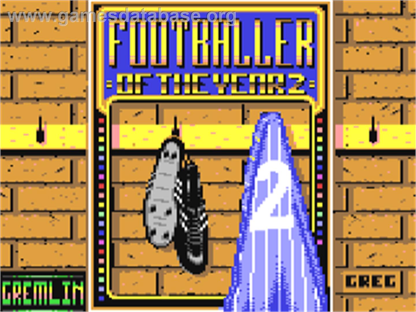 Footballer of the Year 2 - Commodore 64 - Artwork - Title Screen