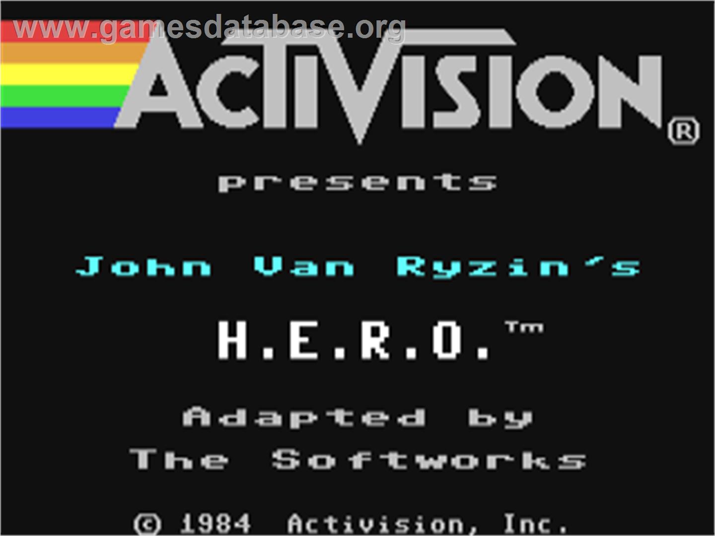 H.E.R.O. - Commodore 64 - Artwork - Title Screen