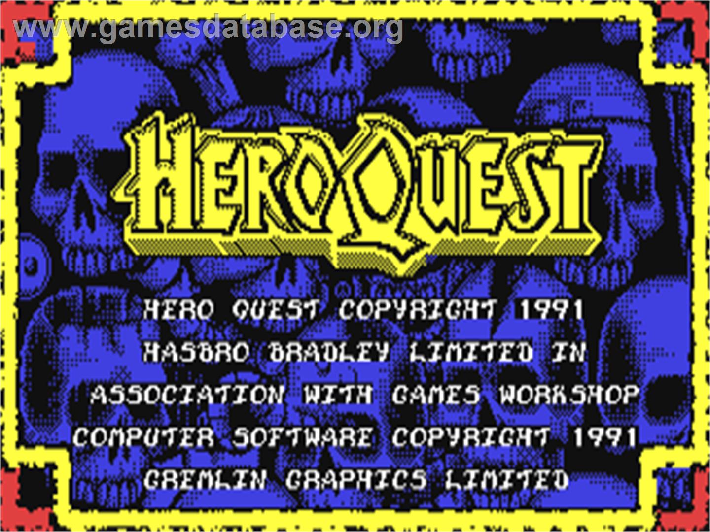 Hero Quest: Return of the Witch Lord - Commodore 64 - Artwork - Title Screen