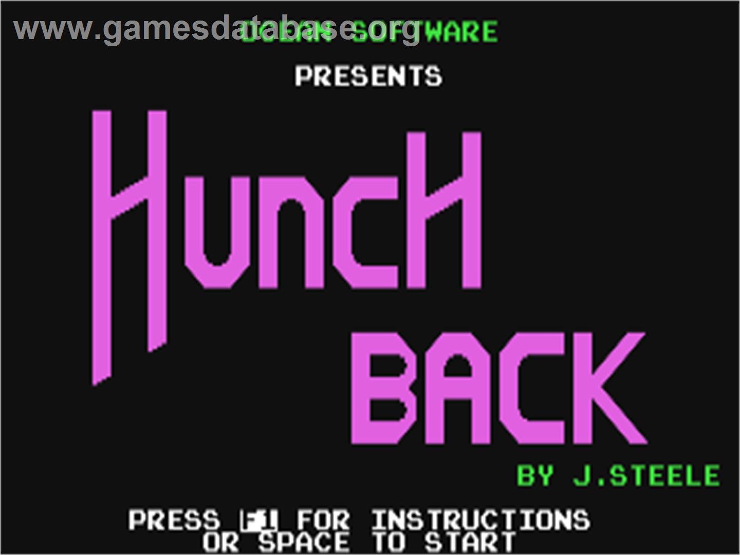 Hunchback: the Adventure - Commodore 64 - Artwork - Title Screen
