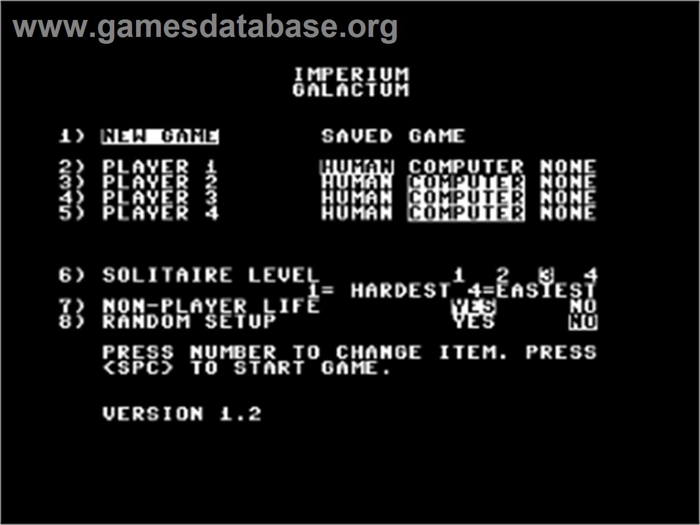Imperium Galactum - Commodore 64 - Artwork - Title Screen