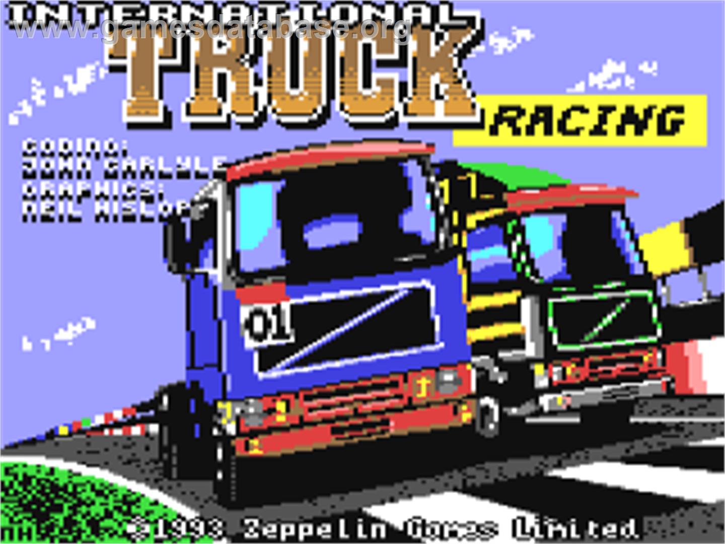 International Truck Racing - Commodore 64 - Artwork - Title Screen