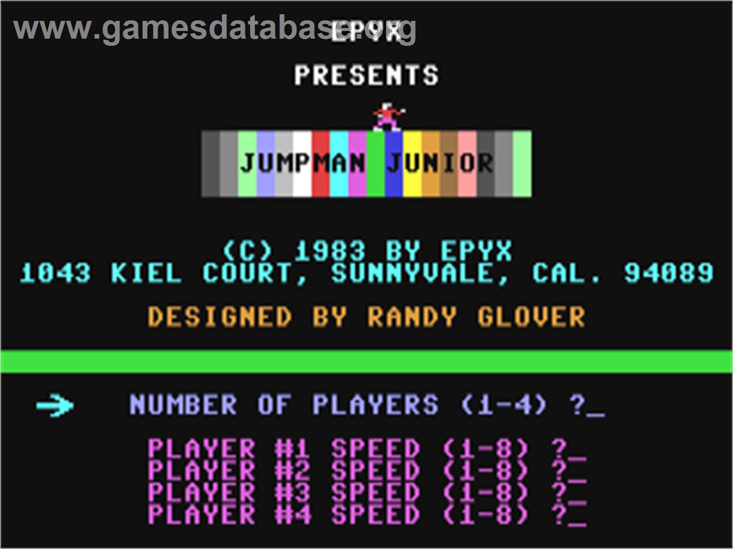 Jumpman Junior - Commodore 64 - Artwork - Title Screen