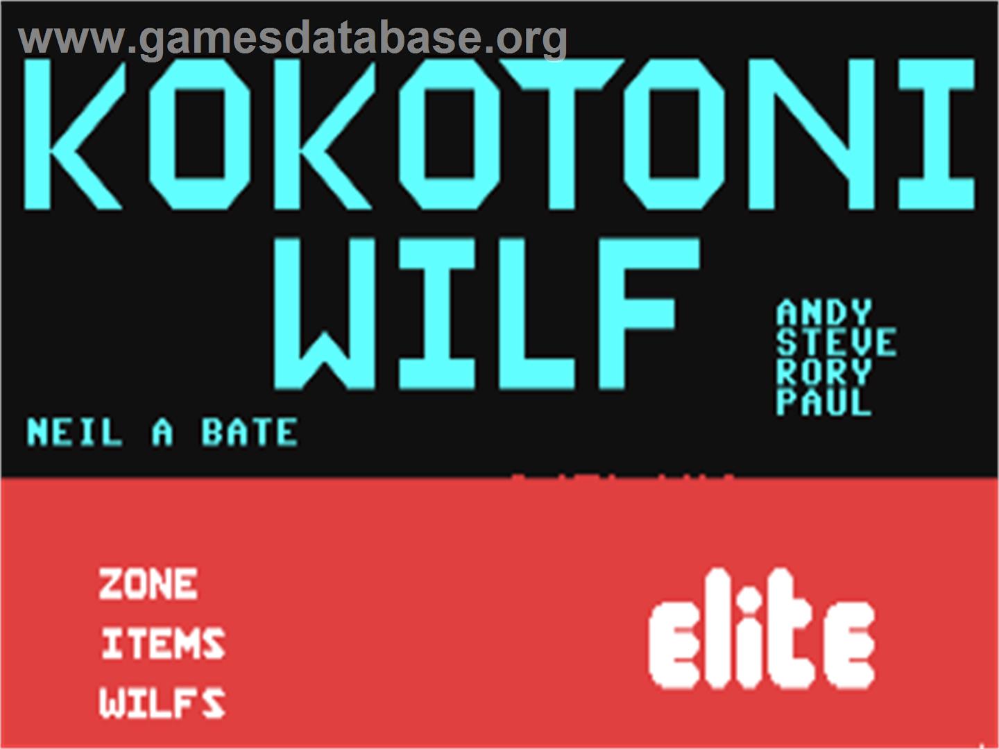 Kokotoni Wilf - Commodore 64 - Artwork - Title Screen