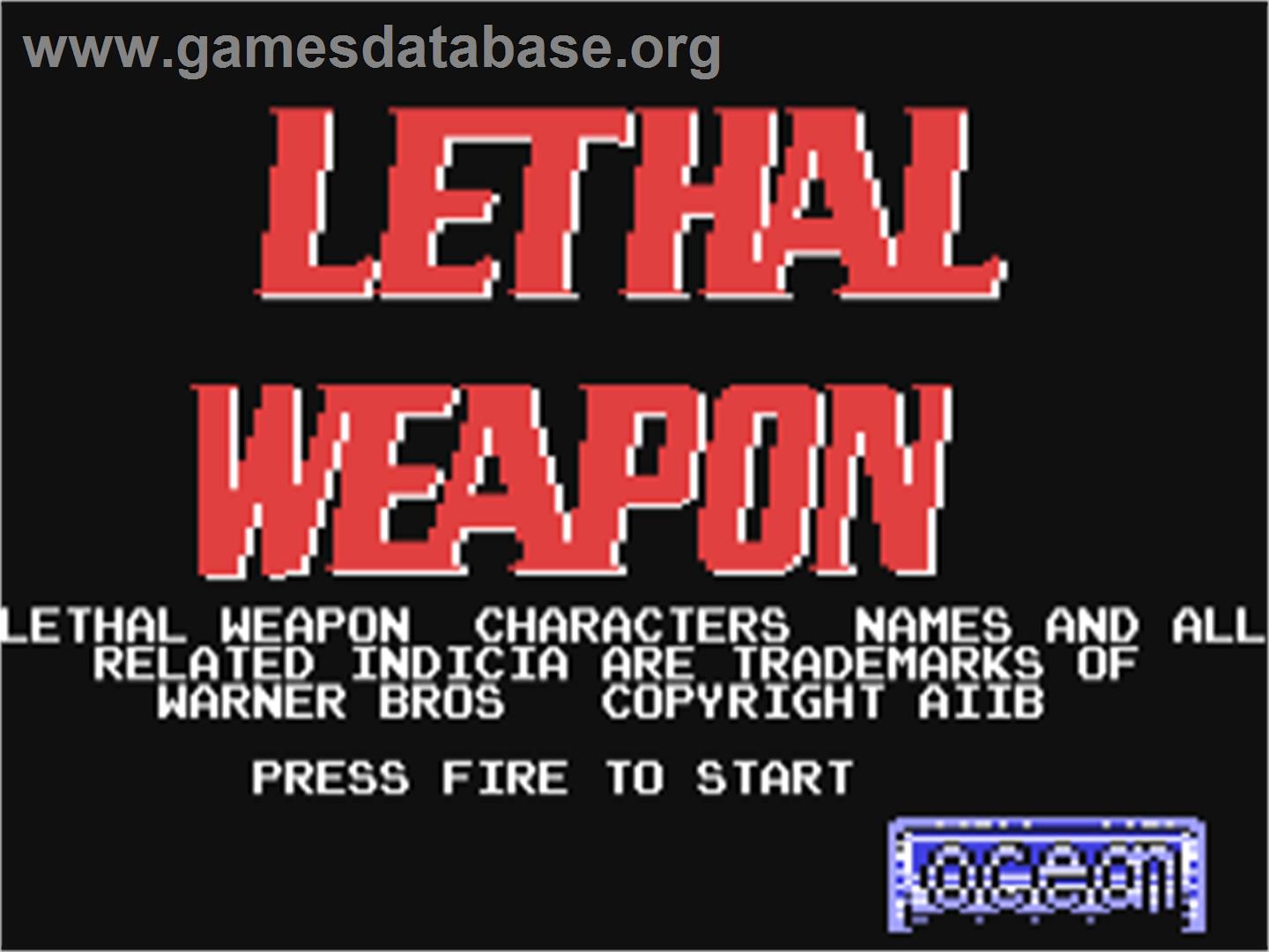 Lethal Weapon - Commodore 64 - Artwork - Title Screen