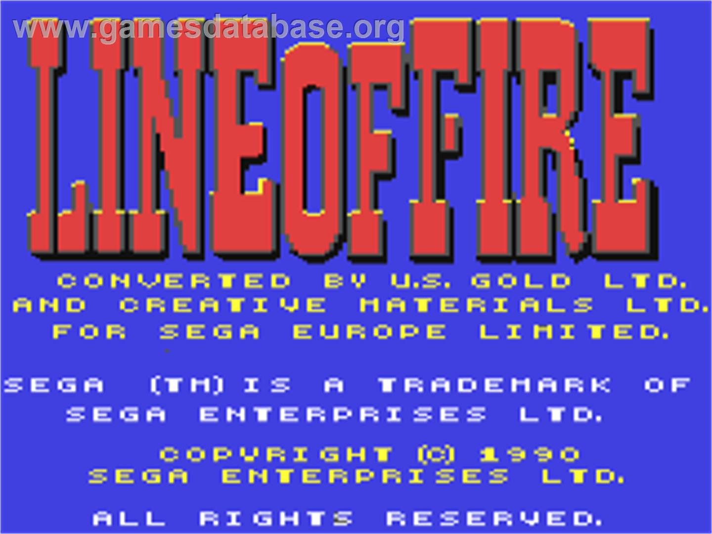 Line of Fire - Commodore 64 - Artwork - Title Screen