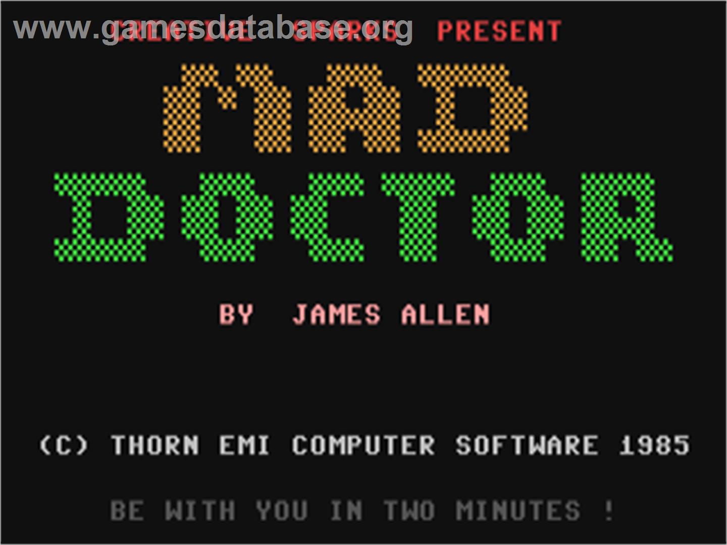 Mad Doctor - Commodore 64 - Artwork - Title Screen