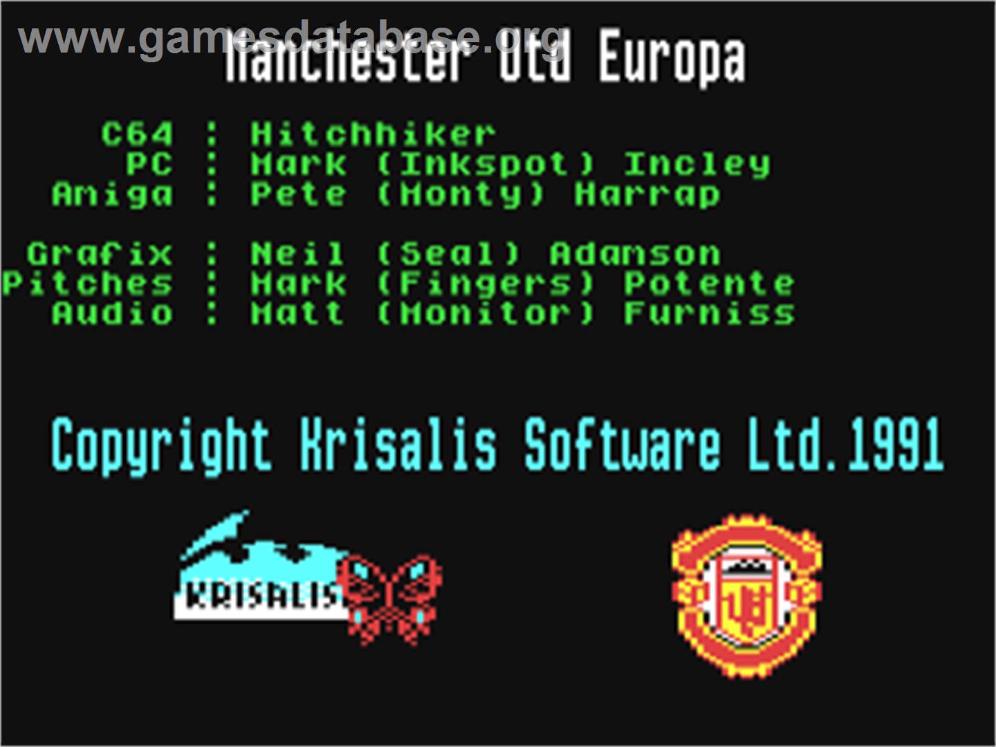 Manchester United Europe - Commodore 64 - Artwork - Title Screen