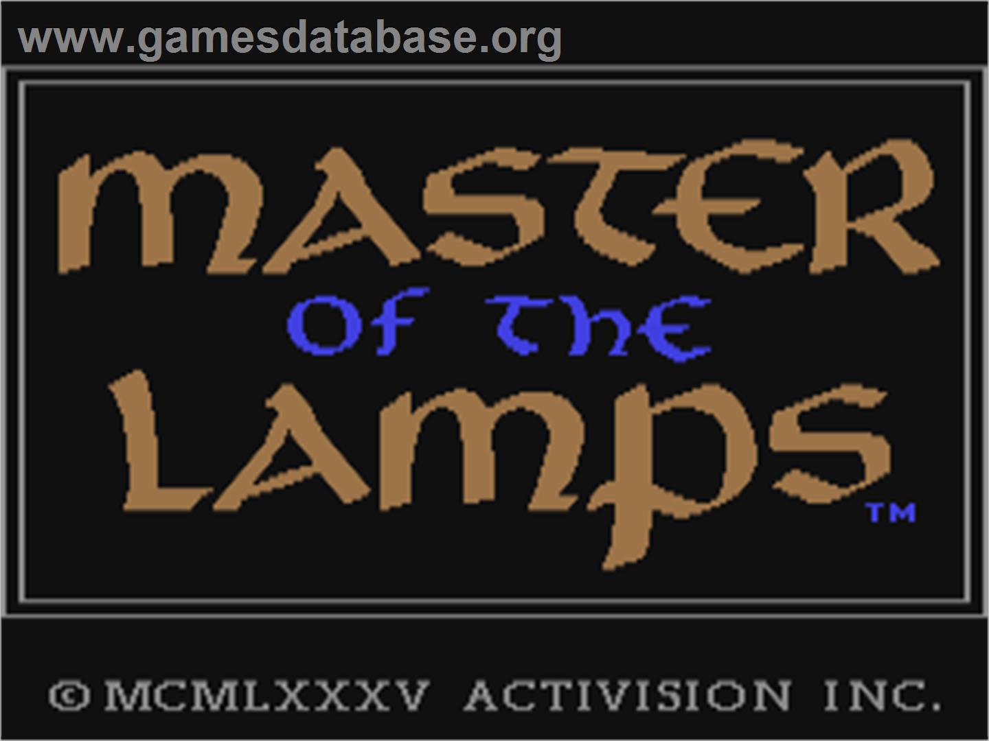Master of the Lamps - Commodore 64 - Artwork - Title Screen
