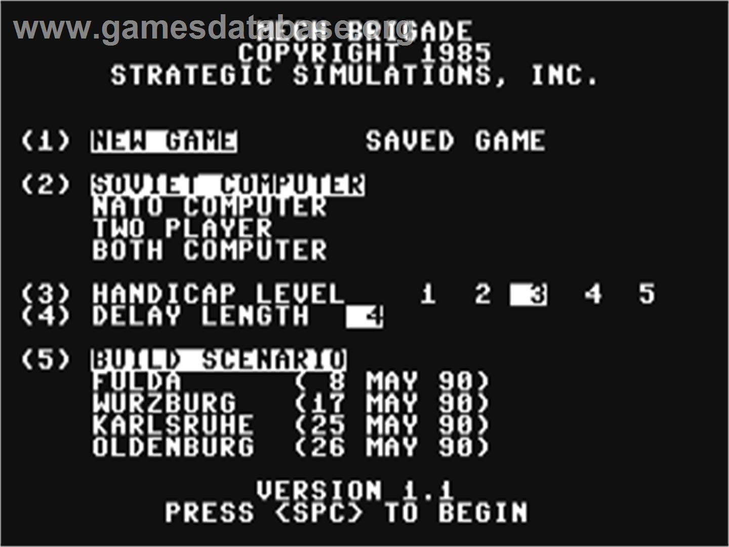Mech Brigade - Commodore 64 - Artwork - Title Screen