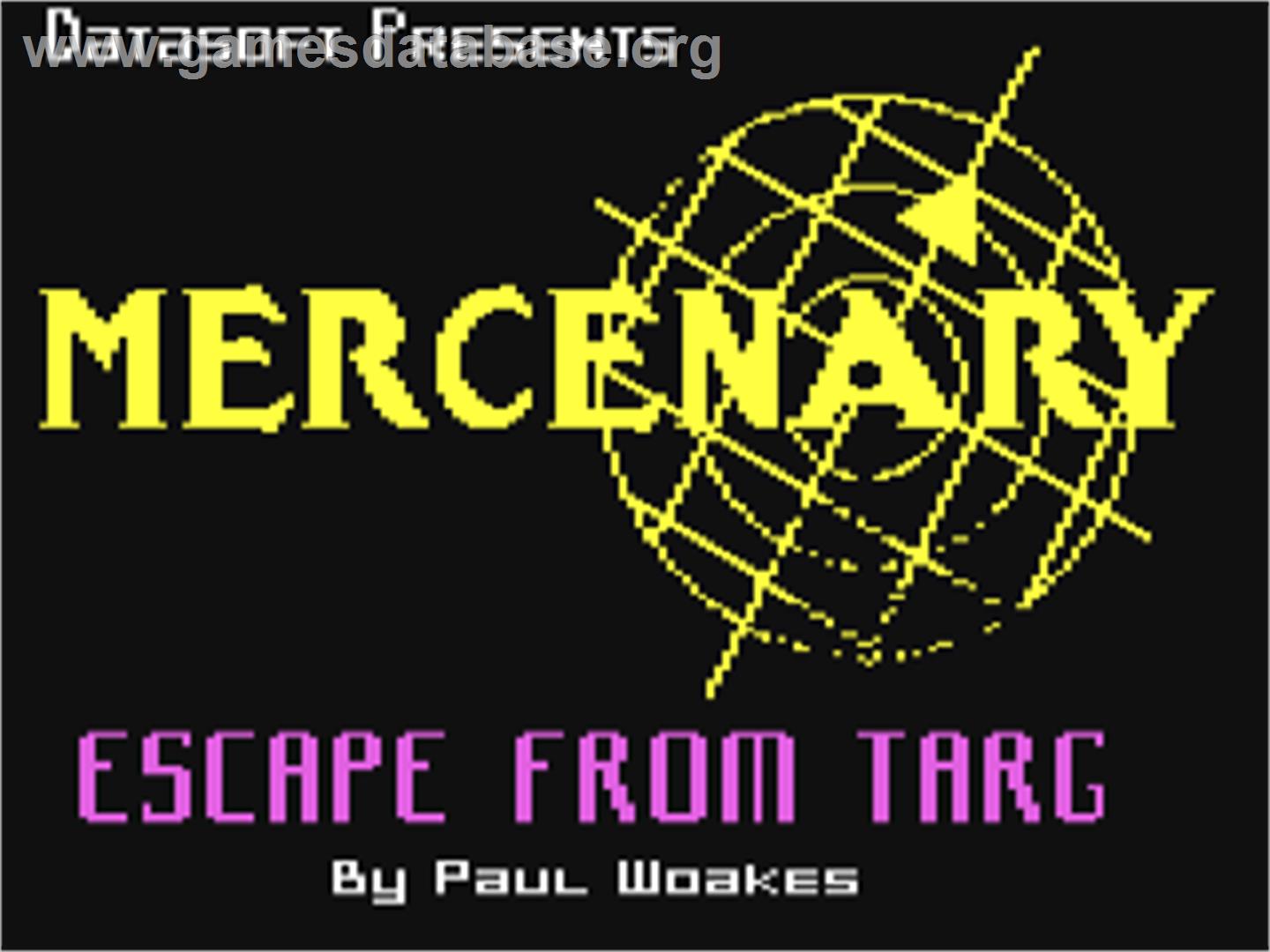 Mercenary: Escape From Targ with the Second City - Commodore 64 - Artwork - Title Screen