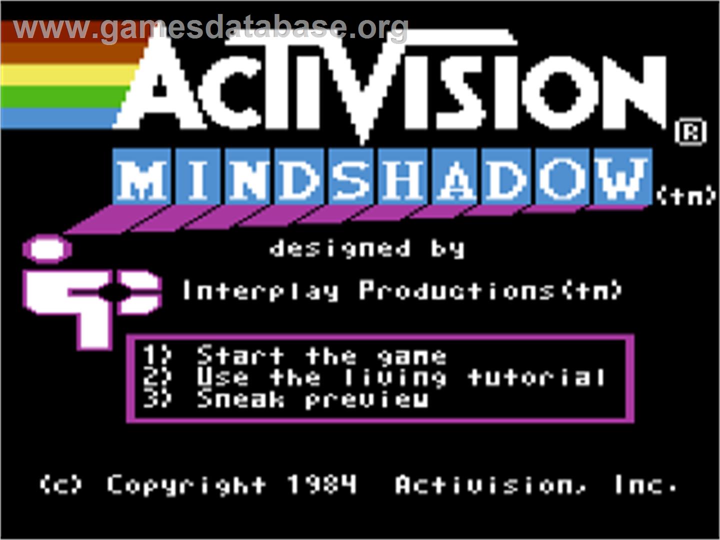 Mindshadow - Commodore 64 - Artwork - Title Screen