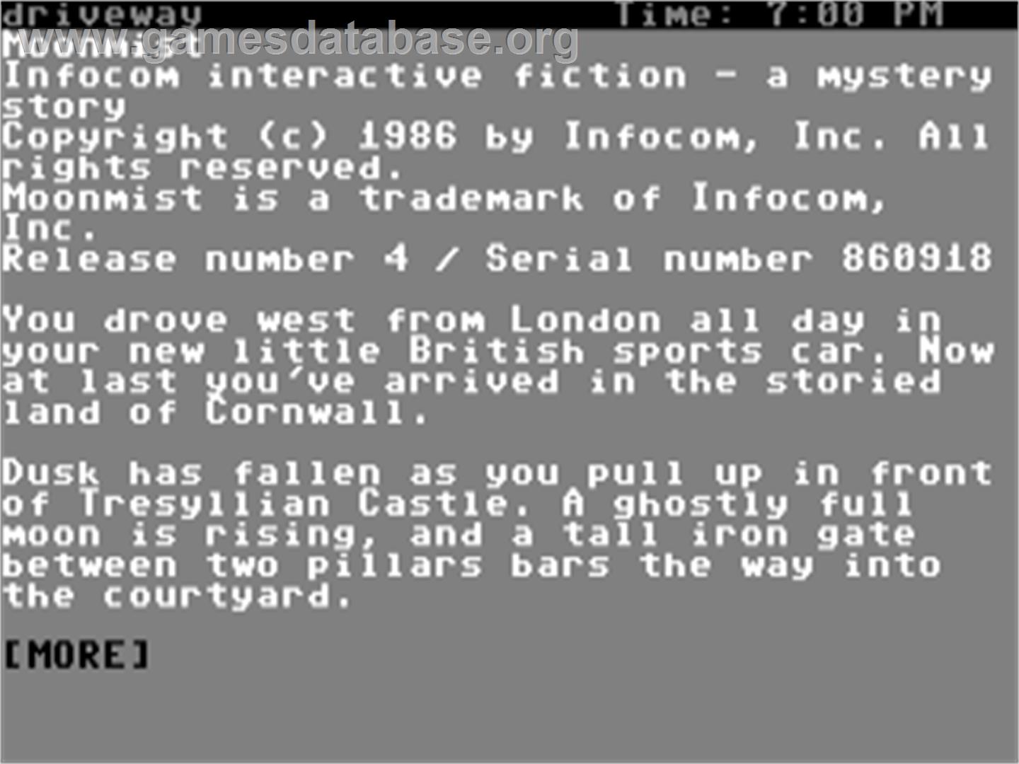 Moonmist - Commodore 64 - Artwork - Title Screen