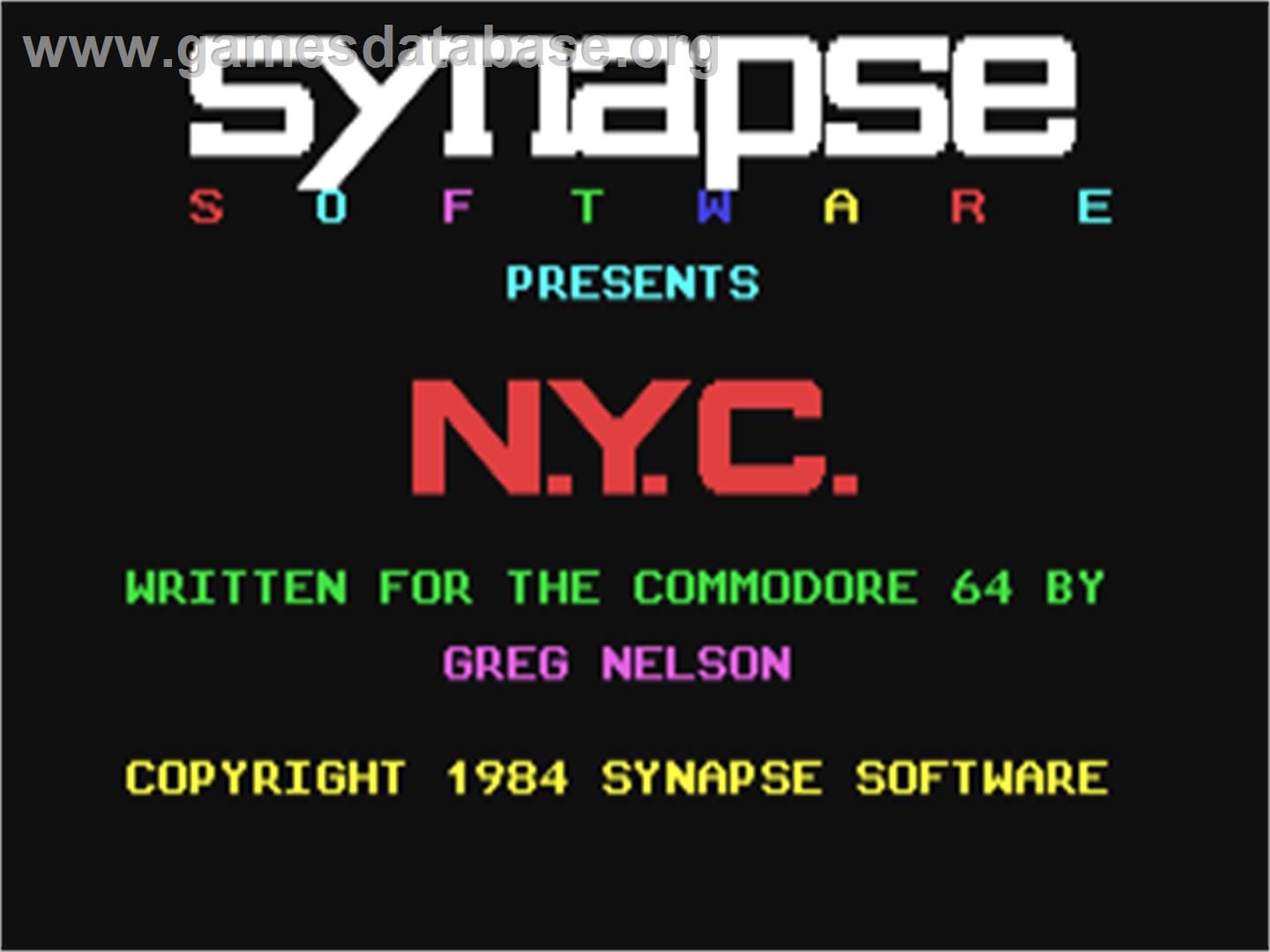 New York City - Commodore 64 - Artwork - Title Screen