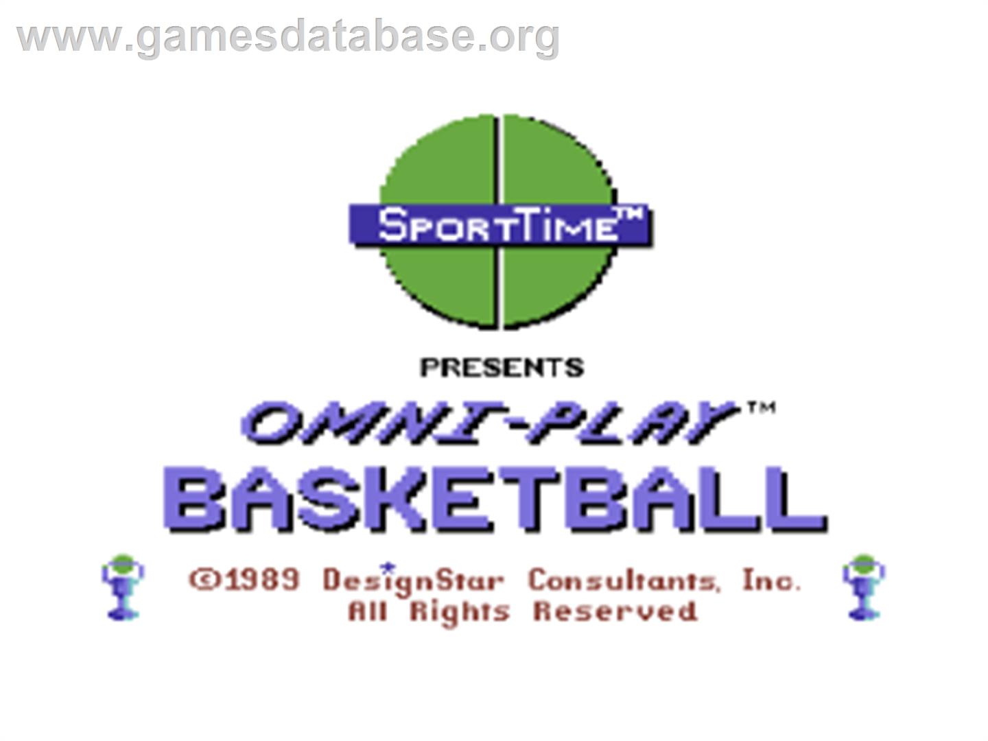 Omni-Play Basketball - Commodore 64 - Artwork - Title Screen
