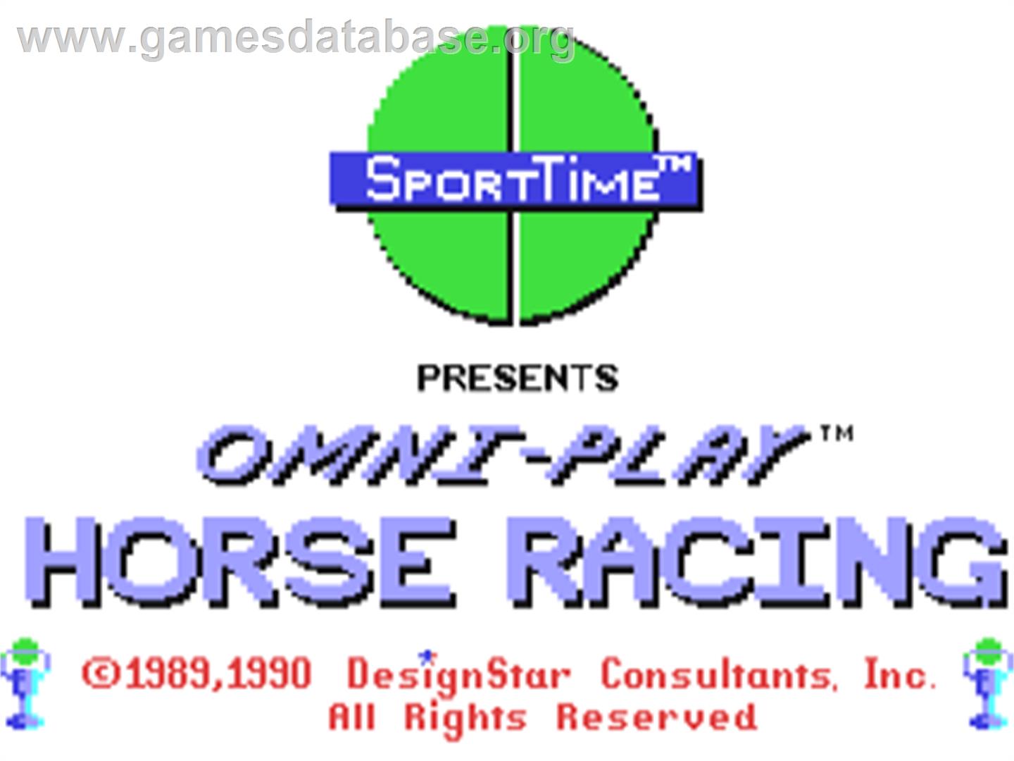 Omni-Play Horse Racing - Commodore 64 - Artwork - Title Screen