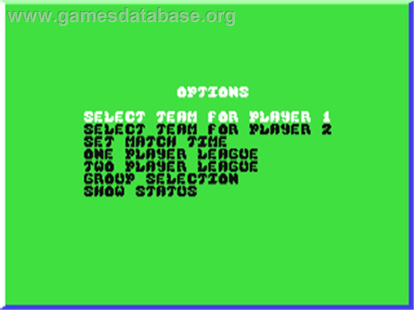 Peter Beardsley's International Football - Commodore 64 - Artwork - Title Screen