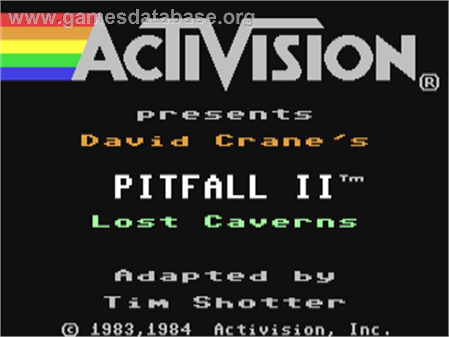 Pitfall II: Lost Caverns - Commodore 64 - Artwork - Title Screen