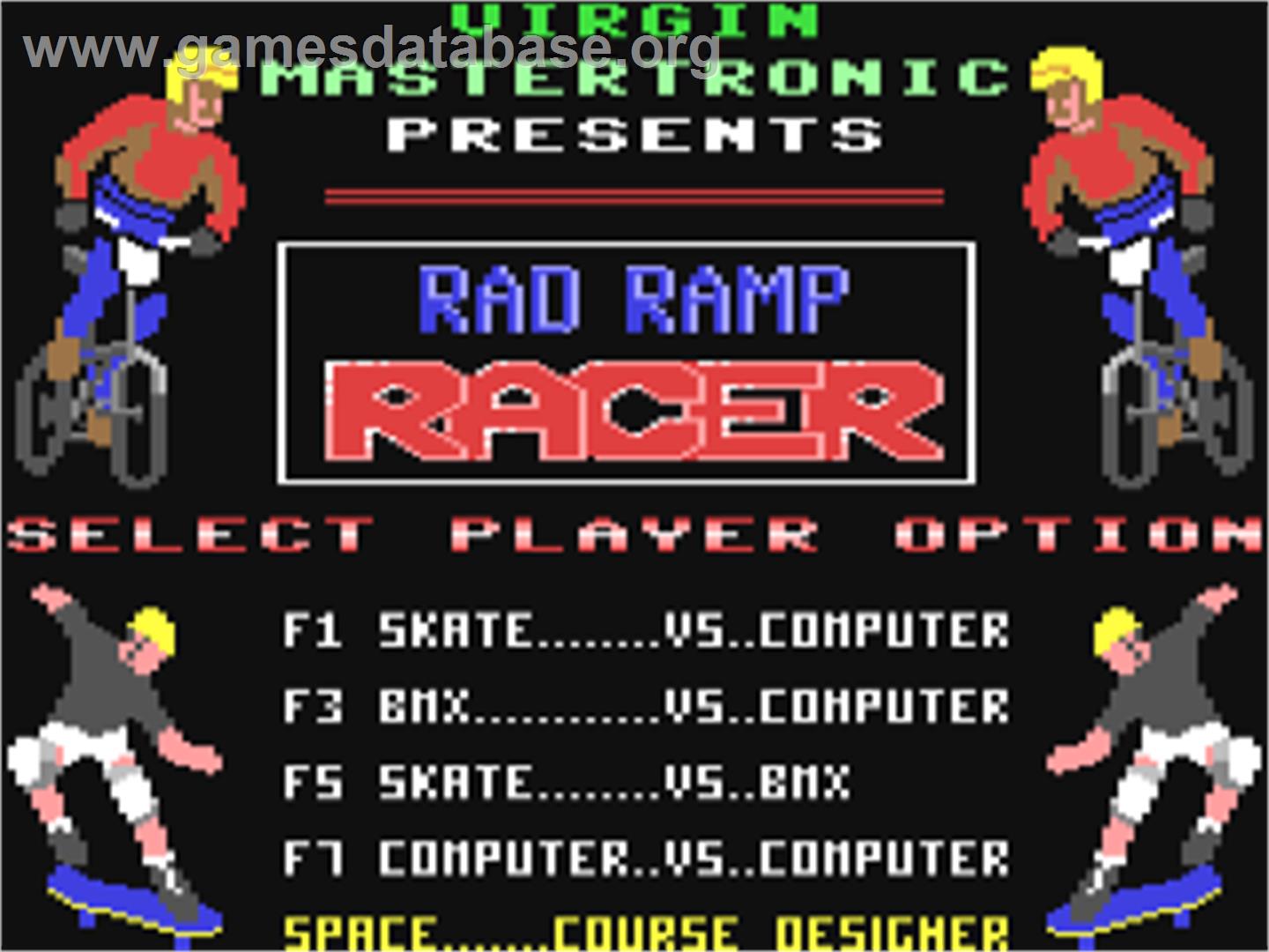 Rad Ramp Racer - Commodore 64 - Artwork - Title Screen