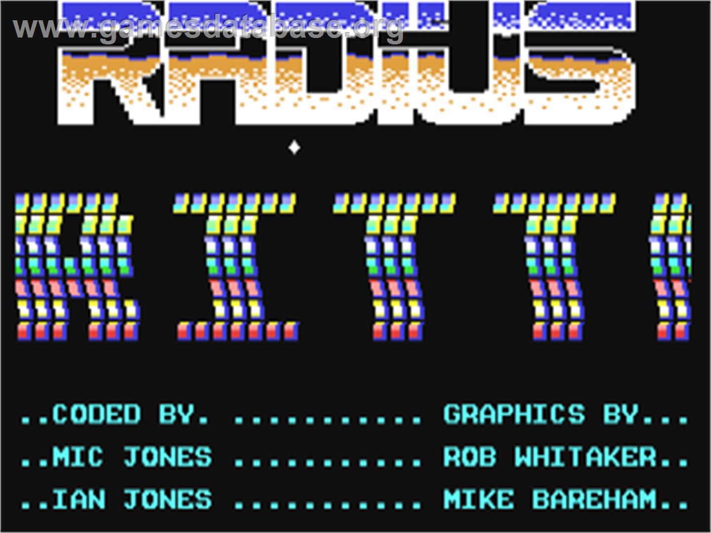 Radius - Commodore 64 - Artwork - Title Screen