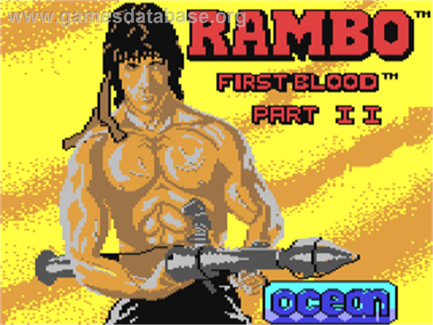 Rambo: First Blood Part II - Commodore 64 - Artwork - Title Screen