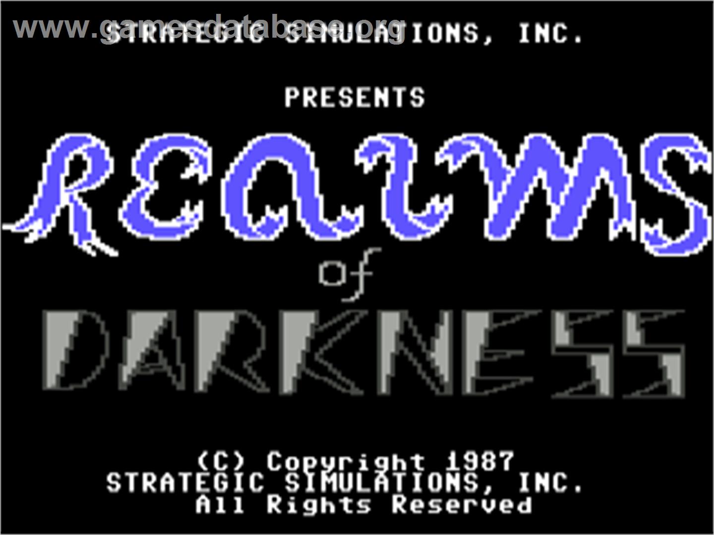 Realms of Darkness - Commodore 64 - Artwork - Title Screen