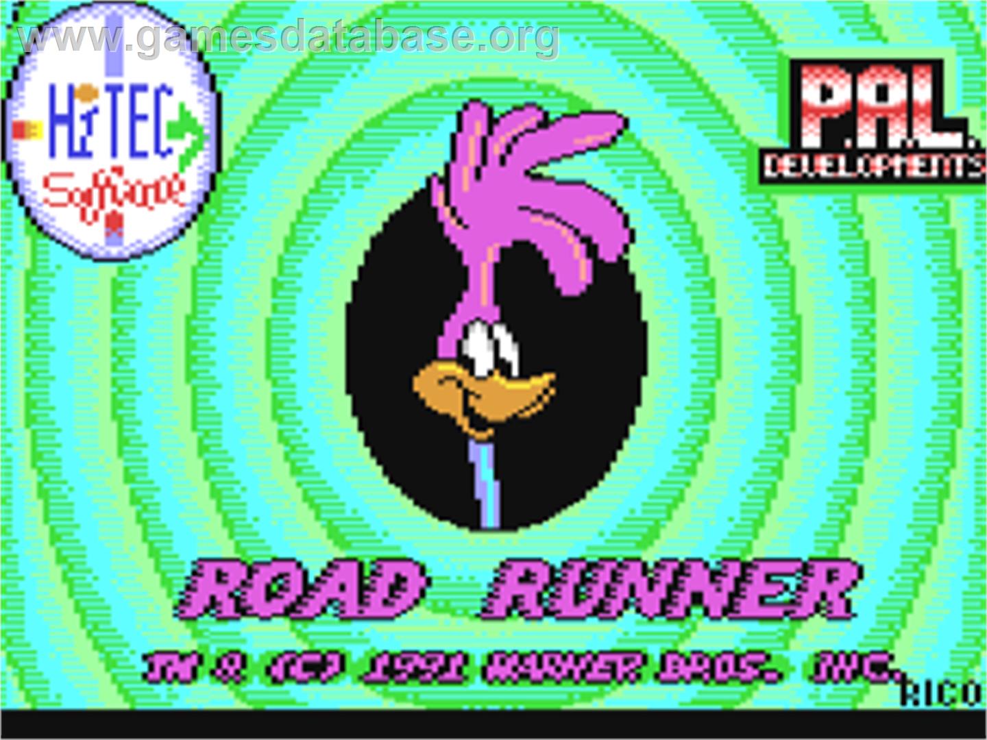 Road Runner and Wile E. Coyote - Commodore 64 - Artwork - Title Screen