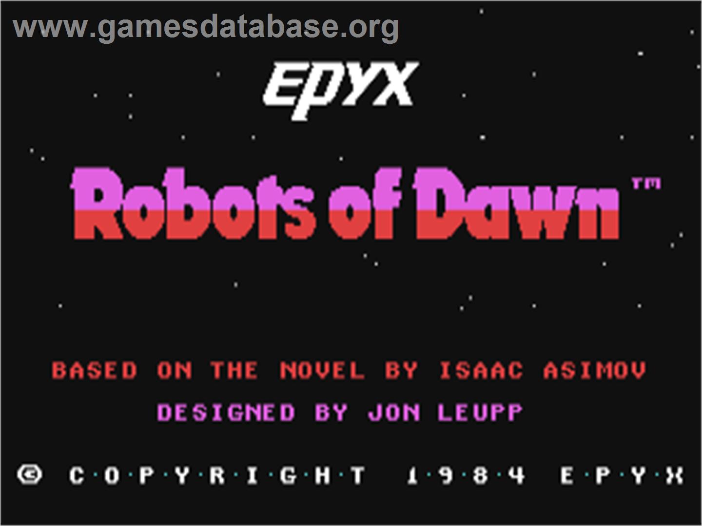 Robots of Dawn - Commodore 64 - Artwork - Title Screen