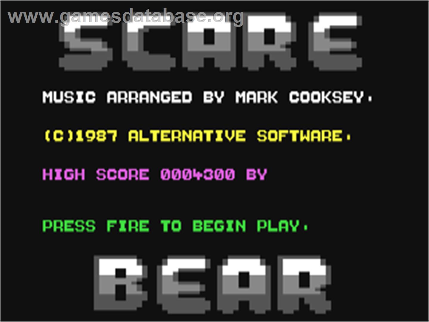 Scare Bear - Commodore 64 - Artwork - Title Screen