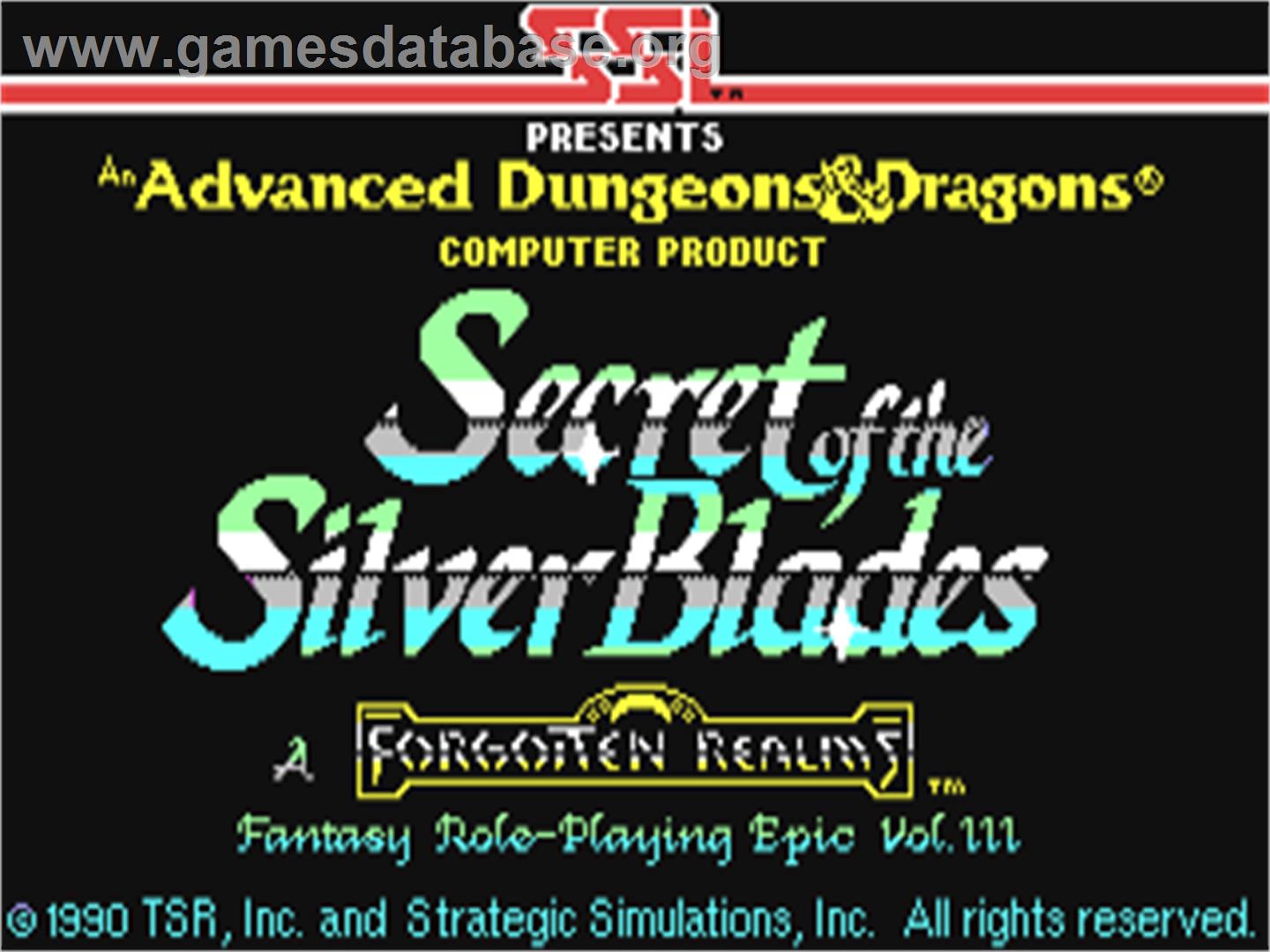 Secret of the Silver Blades - Commodore 64 - Artwork - Title Screen
