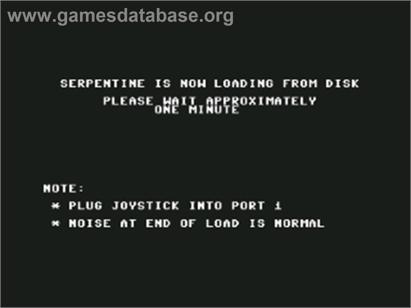 Serpentine - Commodore 64 - Artwork - Title Screen