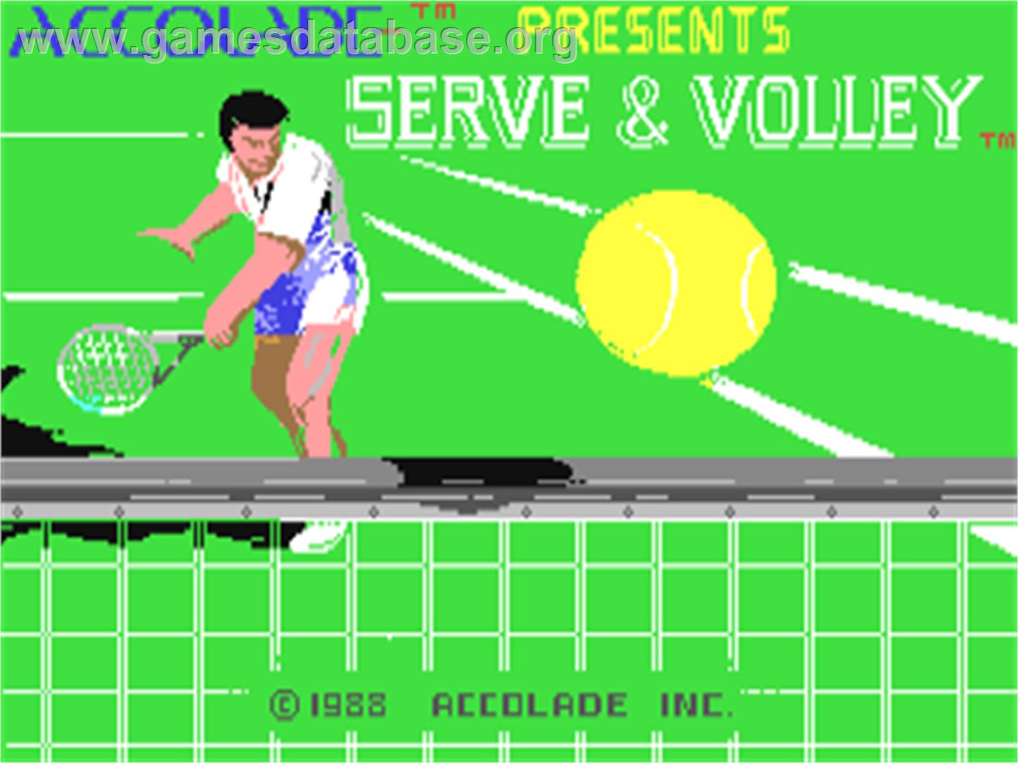 Serve & Volley - Commodore 64 - Artwork - Title Screen