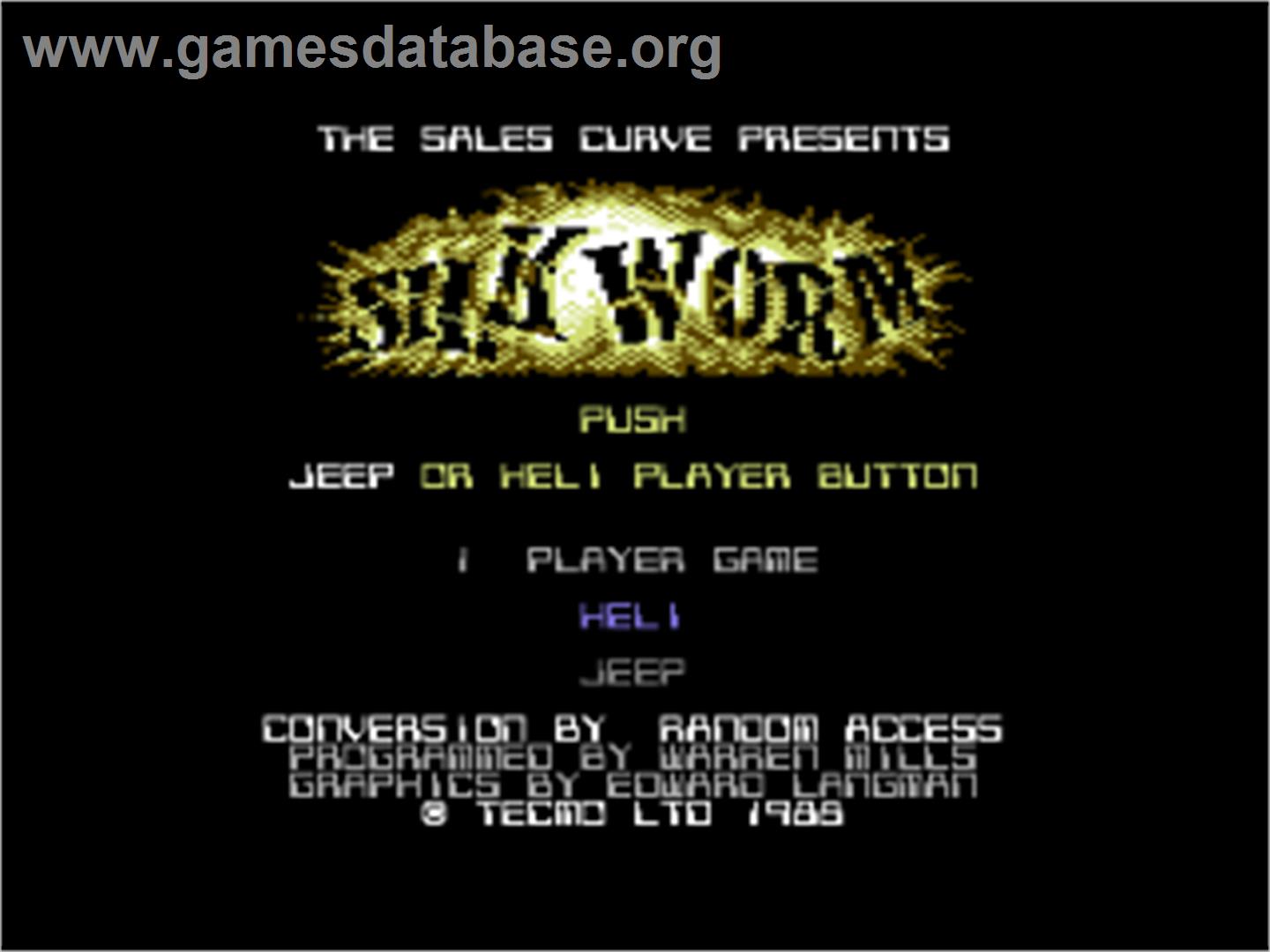 Silkworm - Commodore 64 - Artwork - Title Screen