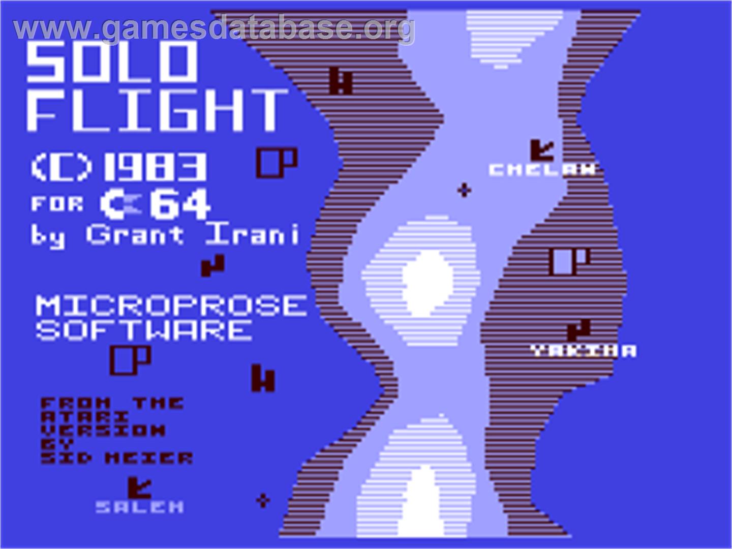 Solo Flight - Commodore 64 - Artwork - Title Screen