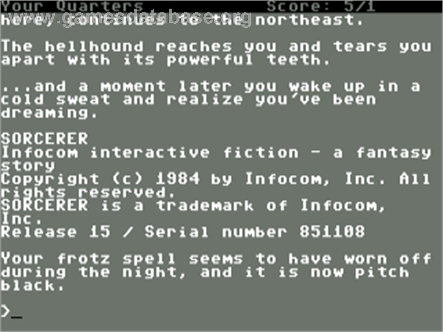 Sorcerer - Commodore 64 - Artwork - Title Screen