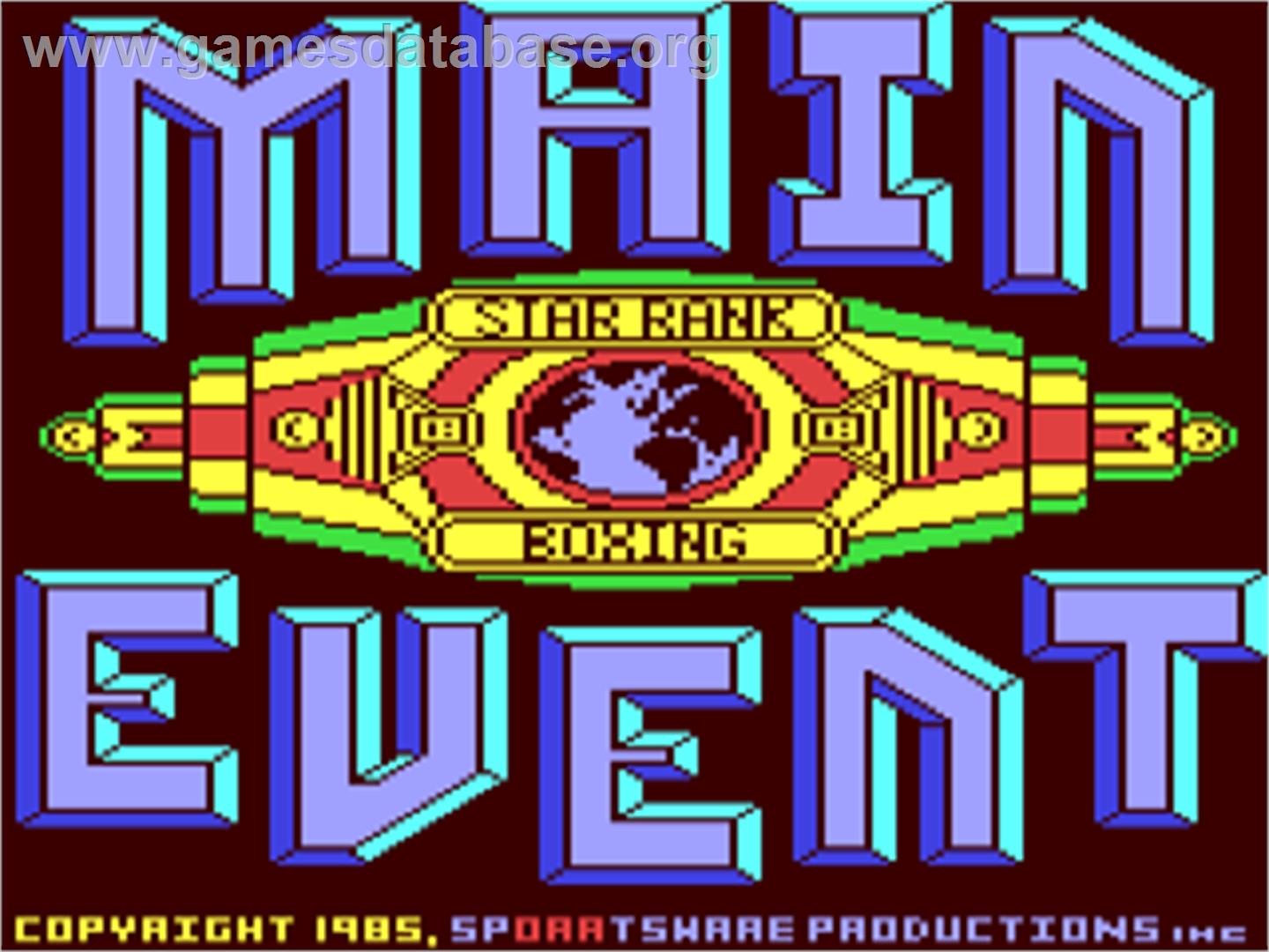Star Rank Boxing - Commodore 64 - Artwork - Title Screen