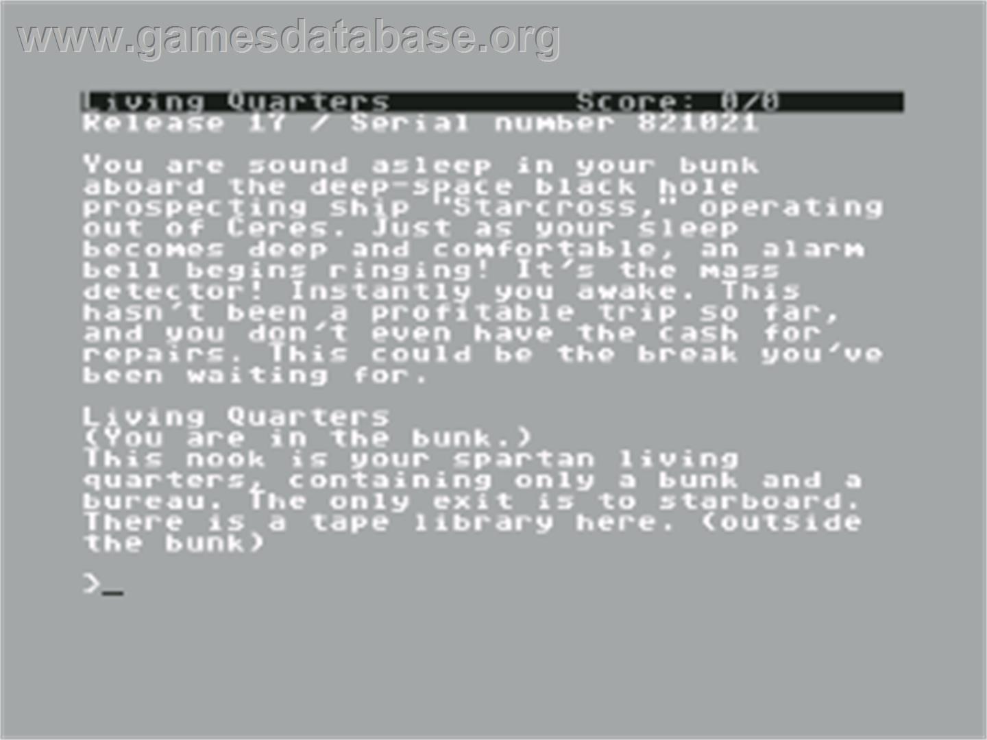 Starcross - Commodore 64 - Artwork - Title Screen